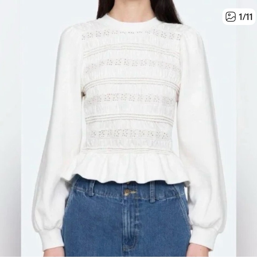 Sea New York Smocked Eyelet Top / Sweatshirt